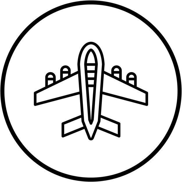 Diseño vectorial Estilo del icono del avión