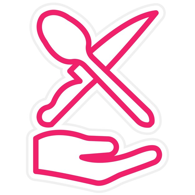 Diseño vectorial Estilo del icono de ayuda para comer