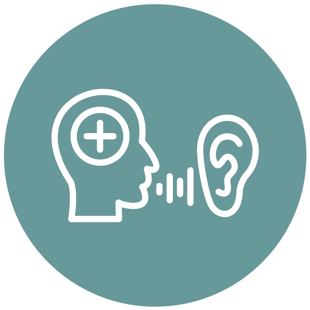Diseño vectorial Estilo de icono de ayuda de susurro
