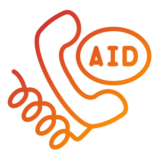 Diseño vectorial Estilo del icono de ayuda telefónica