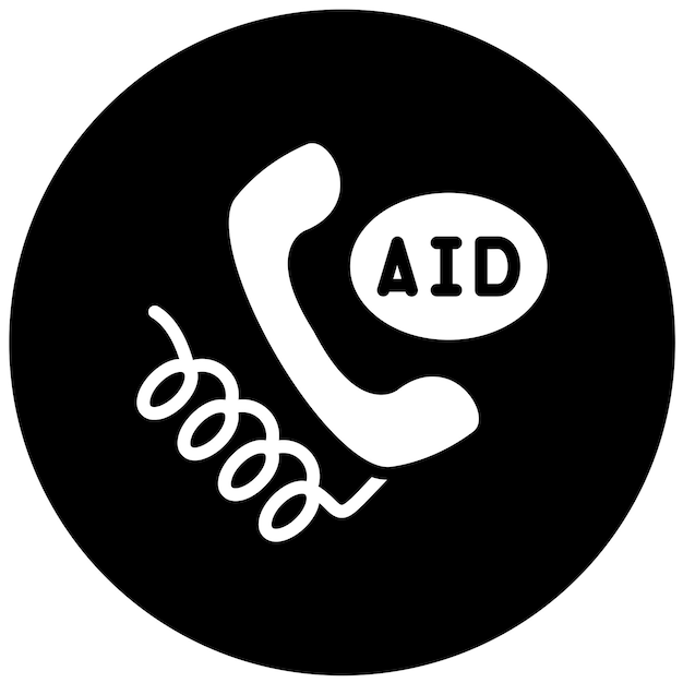 Diseño vectorial Estilo del icono de ayuda telefónica