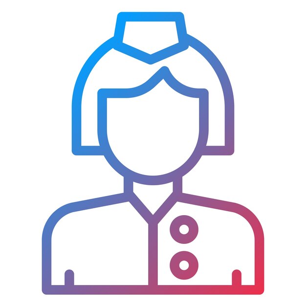 Diseño vectorial Estilo de icono de azafata femenina