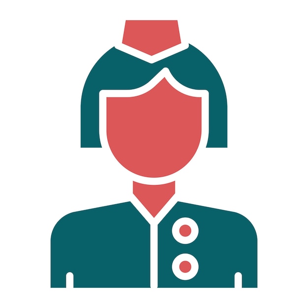 Diseño vectorial Estilo de icono de azafata femenina