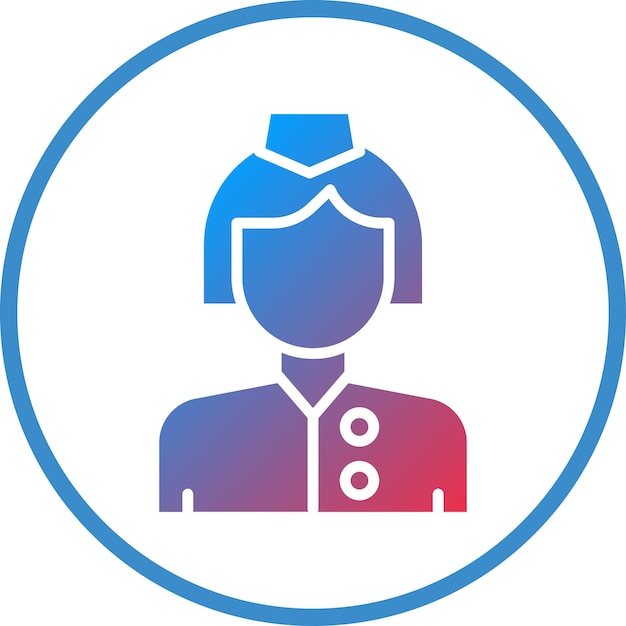 Diseño vectorial Estilo de icono de azafata femenina