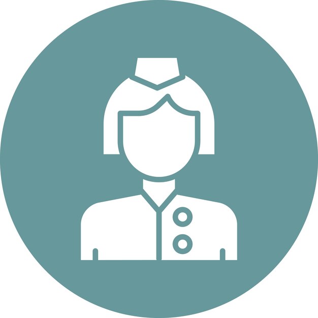 Diseño vectorial Estilo de icono de azafata femenina