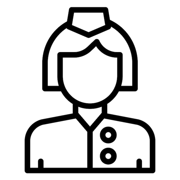 Diseño vectorial Estilo de icono de azafata femenina