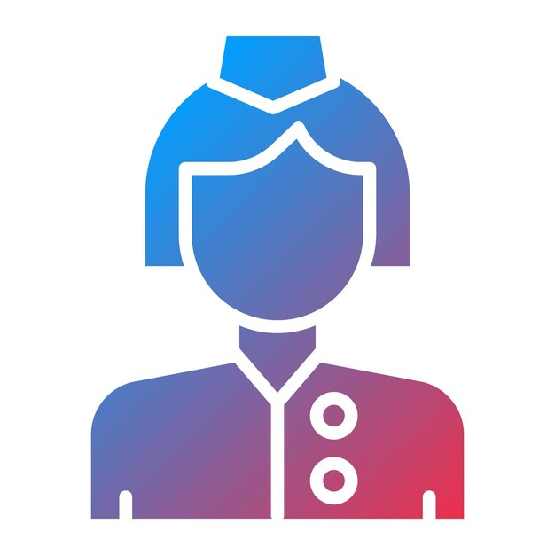 Diseño vectorial Estilo de icono de azafata femenina