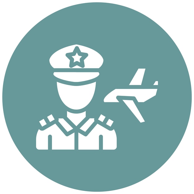 Diseño vectorial Estilo del icono de la azafata