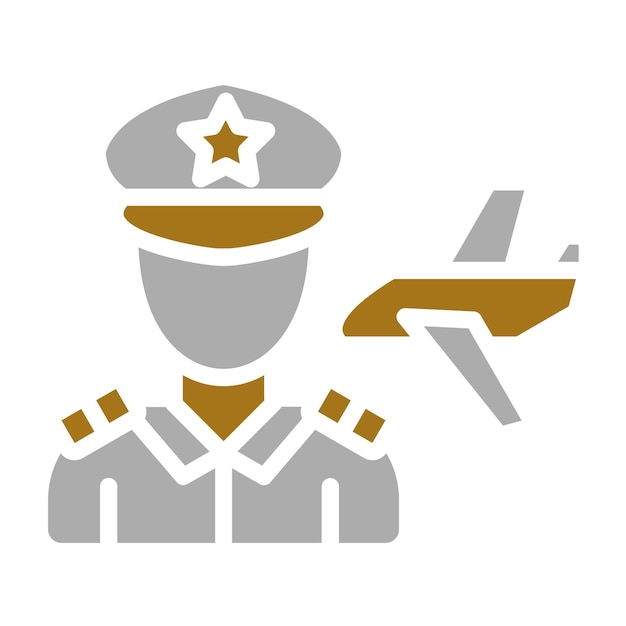 Diseño vectorial Estilo del icono de la azafata