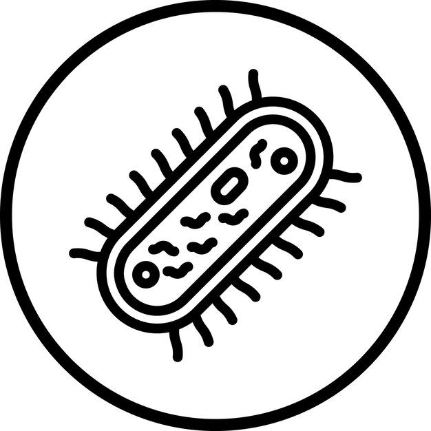 Diseño vectorial Estilo del icono de la bacteria