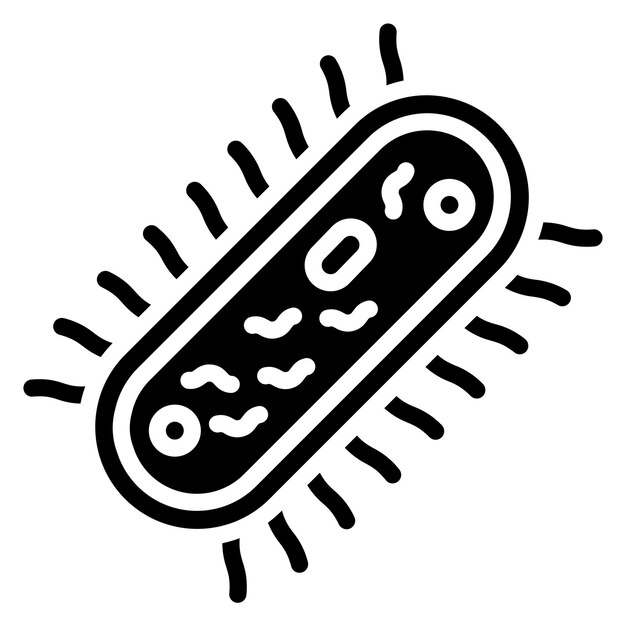 Diseño vectorial estilo del icono de la bacteria