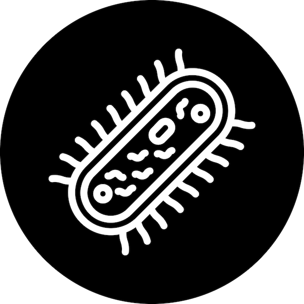 Diseño vectorial Estilo del icono de la bacteria