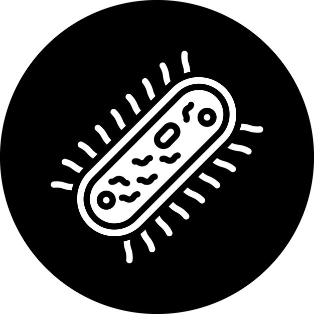 Diseño vectorial Estilo del icono de la bacteria