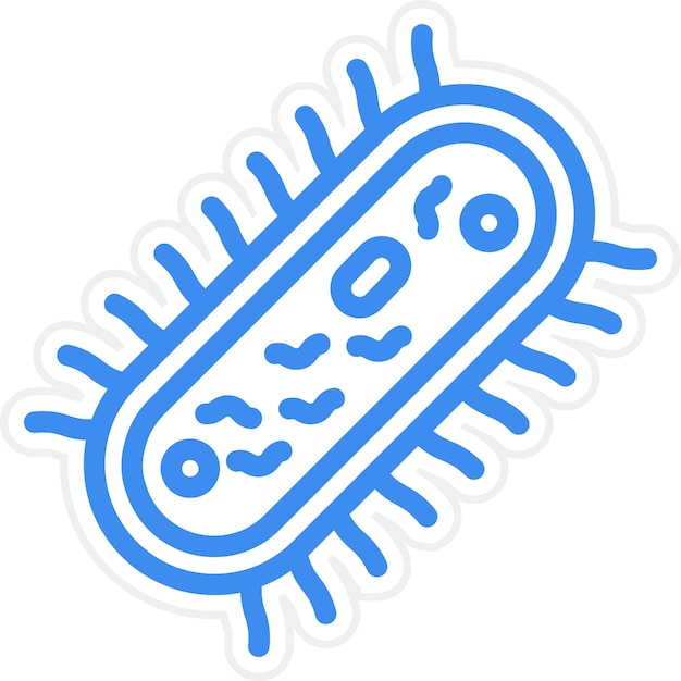 Diseño vectorial Estilo del icono de la bacteria