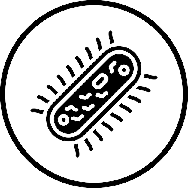 Diseño vectorial Estilo del icono de la bacteria