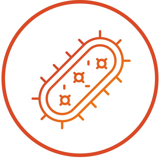 Diseño vectorial Estilo del icono de la bacteria