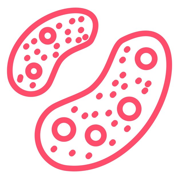 Diseño vectorial Estilo del icono de las bacterias
