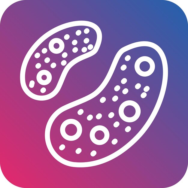 Diseño vectorial Estilo del icono de las bacterias