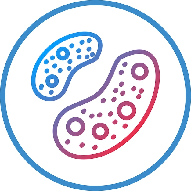 Diseño vectorial Estilo del icono de las bacterias