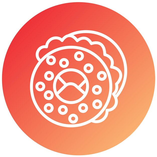 Diseño vectorial Estilo del icono de Bagel