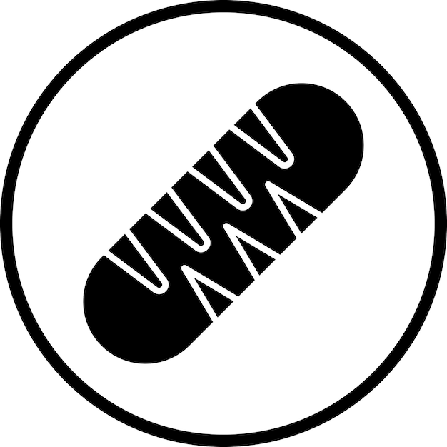 Diseño vectorial del estilo del icono de la baguette