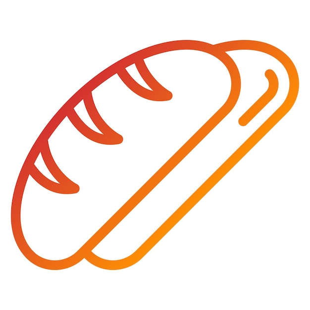 Diseño vectorial del estilo del icono de la baguette