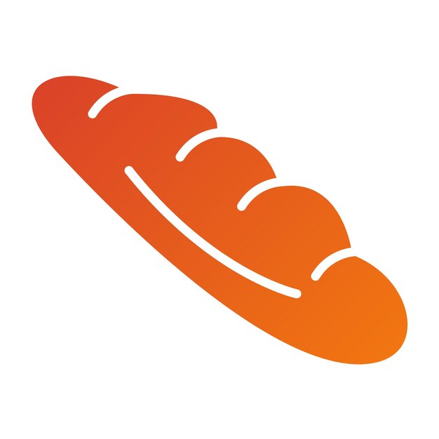 Diseño vectorial del estilo del icono de la baguette