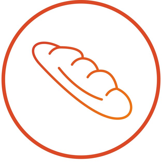 Diseño vectorial del estilo del icono de la baguette
