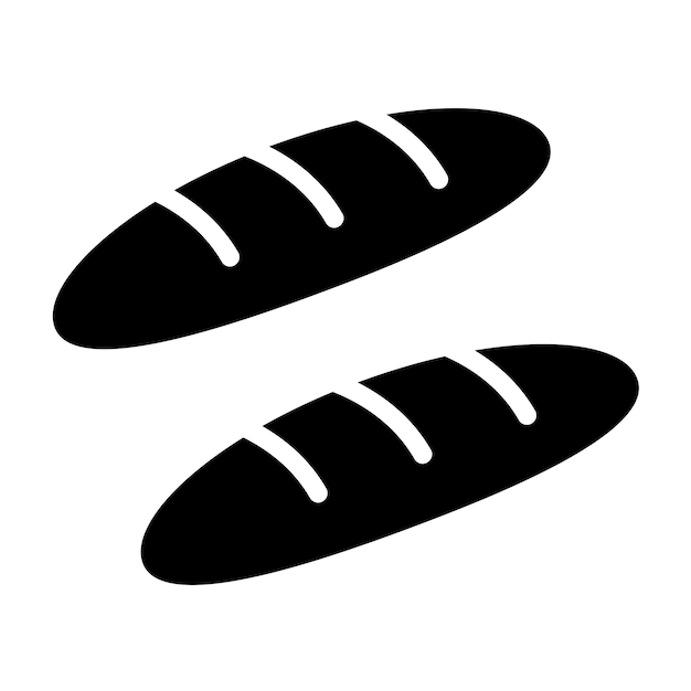 Diseño vectorial del estilo del icono de la baguette