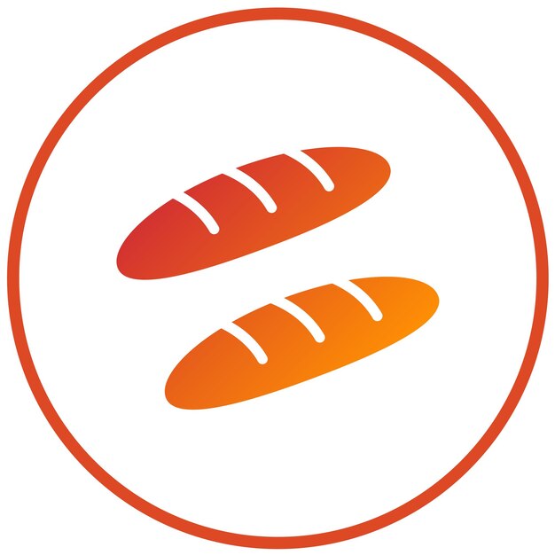 Diseño vectorial del estilo del icono de la baguette