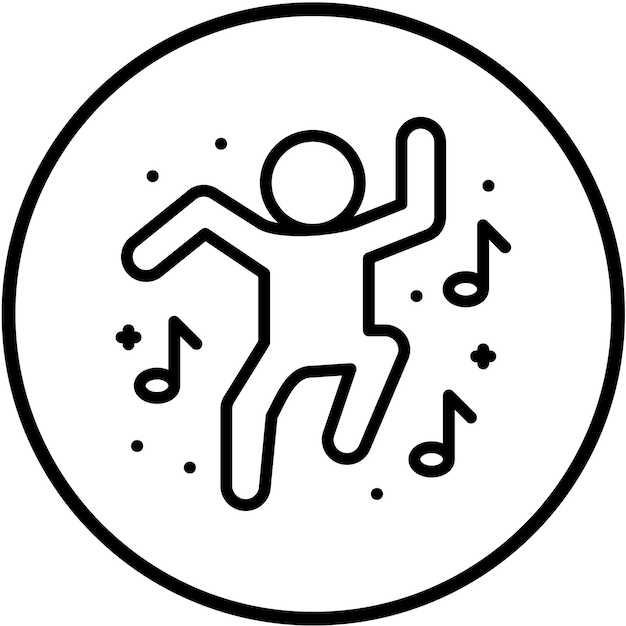Diseño vectorial Estilo de icono de baile feliz