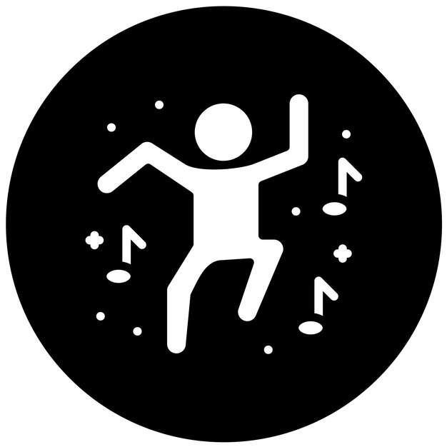 Diseño vectorial Estilo de icono de baile feliz