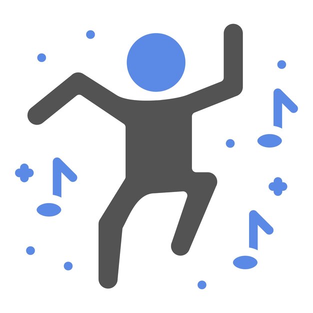Diseño vectorial Estilo de icono de baile feliz