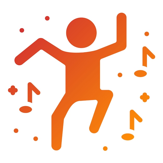 Diseño vectorial Estilo de icono de baile feliz