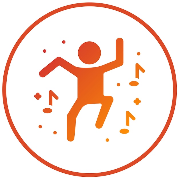 Diseño vectorial Estilo de icono de baile feliz