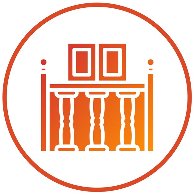 Diseño vectorial Estilo del icono de la balaustrada