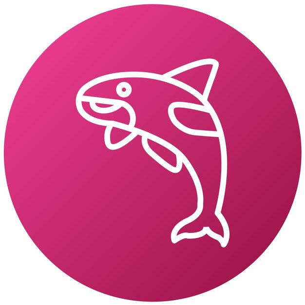 Diseño vectorial Estilo del icono de la ballena asesina