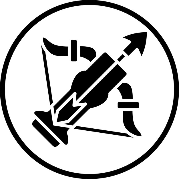 Diseño vectorial Estilo del icono de la ballesta