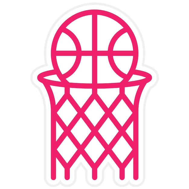 Diseño vectorial de estilo de icono de baloncesto