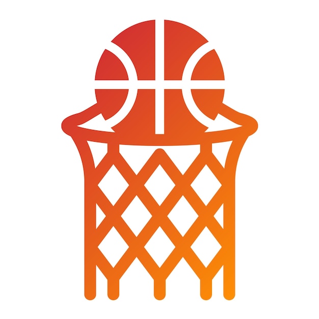 Diseño vectorial de estilo de icono de baloncesto