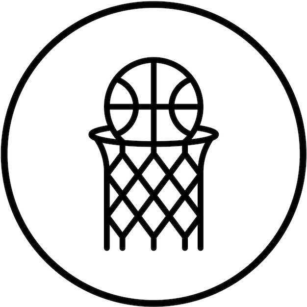 Diseño vectorial de estilo de icono de baloncesto
