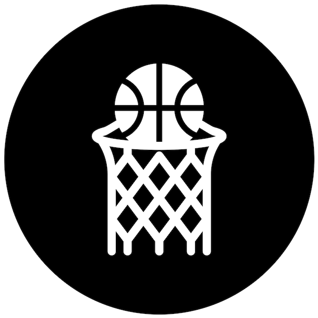 Diseño vectorial de estilo de icono de baloncesto