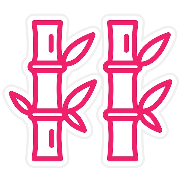 Diseño vectorial Estilo de icono de bambú