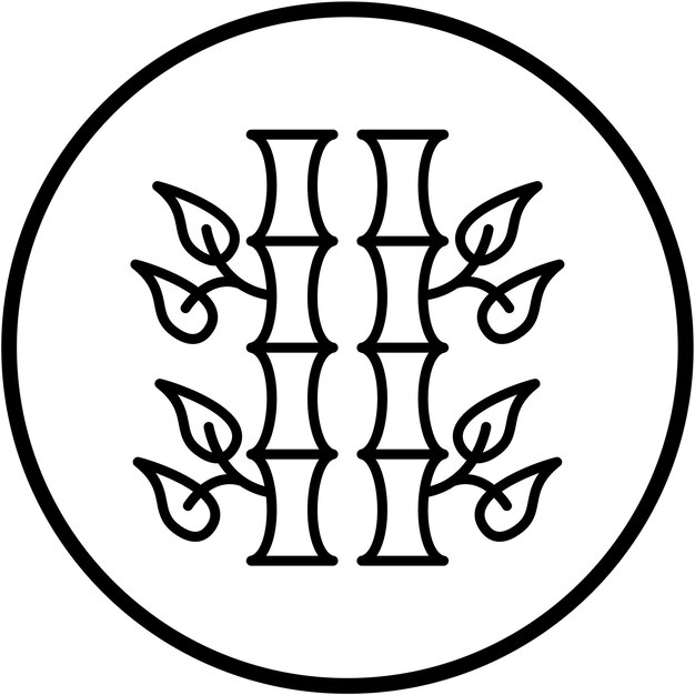 Diseño vectorial Estilo de icono de bambú