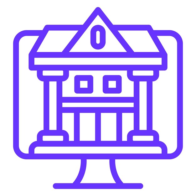 Diseño vectorial del estilo del icono de banca por Internet