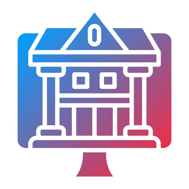 Diseño vectorial del estilo del icono de banca por Internet