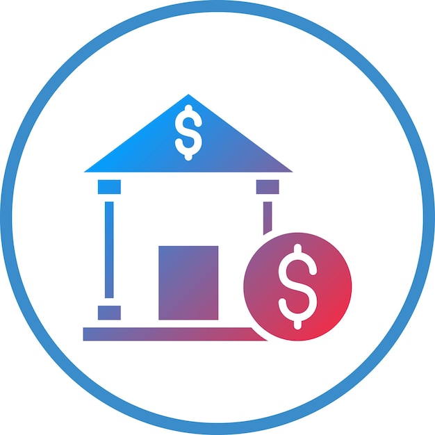 Diseño vectorial Estilo del icono de la banca de inversión