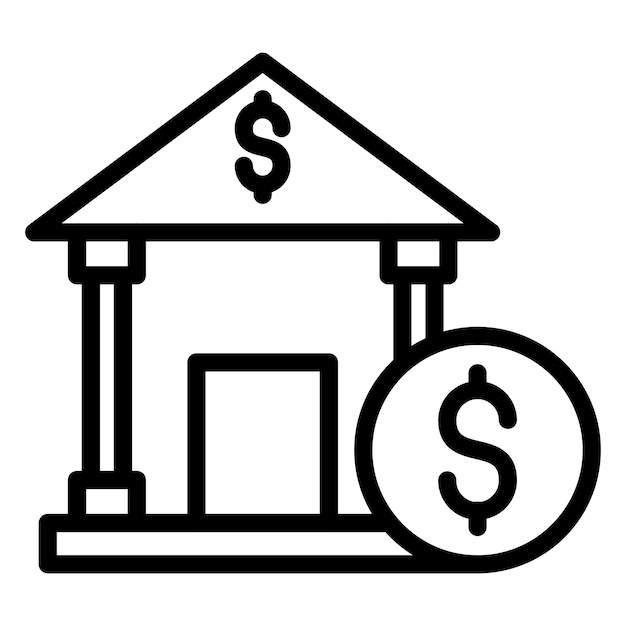 Diseño vectorial Estilo del icono de la banca de inversión