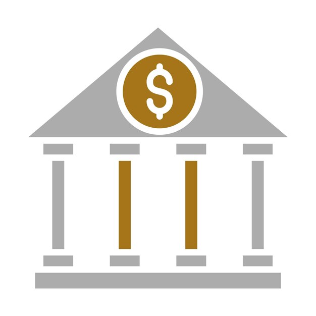 Diseño vectorial Estilo del icono de la banca de inversión