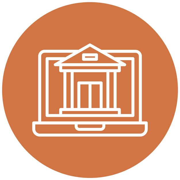 Diseño vectorial de estilo de icono de banca en línea